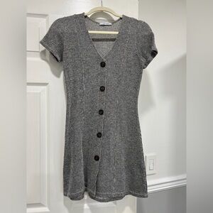 Zara Black and White Button-Down Mini Dress